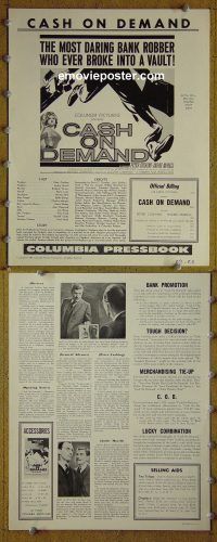 g156 CASH ON DEMAND vintage movie pressbook '62 Peter Cushing