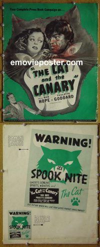 g159 CAT & THE CANARY vintage movie pressbook '39 Bob Hope, Goddard