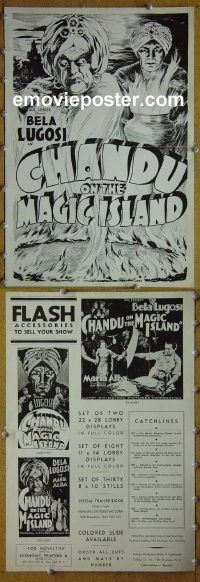 g170 CHANDU ON THE MAGIC ISLAND vintage movie pressbook '35 Bela Lugosi