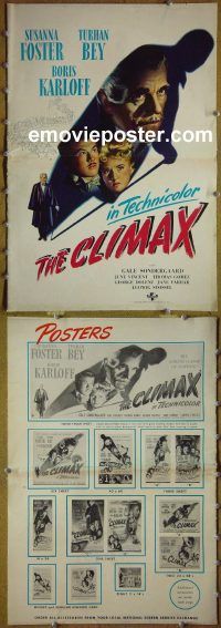 g178 CLIMAX vintage movie pressbook '44 Boris Karloff, Bey, Foster