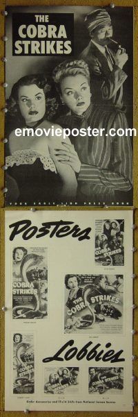 g181 COBRA STRIKES vintage movie pressbook '48 film noir!