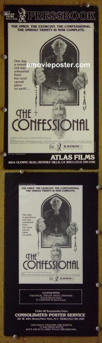 g189 CONFESSIONAL vintage movie pressbook '75 monstrous evil!
