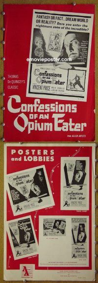 g190 CONFESSIONS OF AN OPIUM EATER vintage movie pressbook '62 Vincent Price