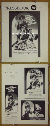 g201 CRAZE vintage movie pressbook '73 Jack Palance, Diana Dors