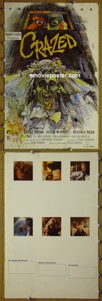 g202 CRAZED vintage movie pressbook '82 wild creepy image!