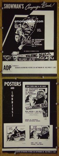 g205 CREATURE OF THE WALKING DEAD vintage movie pressbook '65 mad scientist!