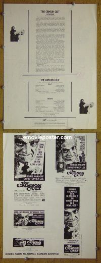 g210 CRIMSON CULT vintage movie pressbook '70 Boris Karloff, Chris Lee, AIP