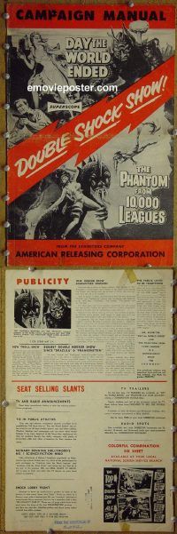 g235 DAY THE WORLD ENDED/PHANTOM FROM 10,000 LEAGUES vintage movie pressbook '56