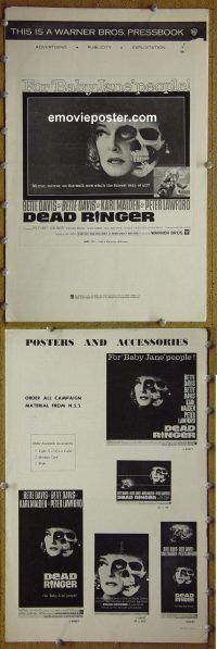 g239 DEAD RINGER vintage movie pressbook '64 Bette Davis, Karl Malden