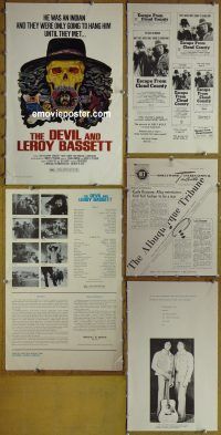 g250 DEVIL & LEROY BASSETT vintage movie pressbook '73 western horror!