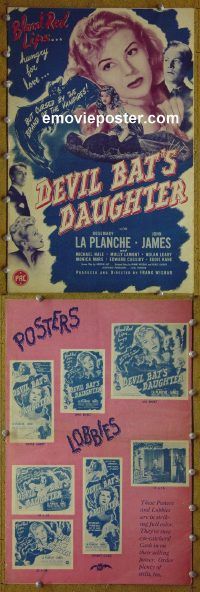 g251 DEVIL BAT'S DAUGHTER vintage movie pressbook '46 Rosemary La Planche