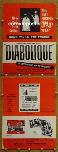 g259 DIABOLIQUE vintage movie pressbook '55 Simone Signoret, Vera Clouzot