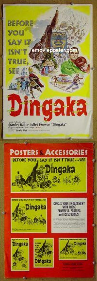 g265 DINGAKA vintage movie pressbook '65 Jamie Uys, Africa!