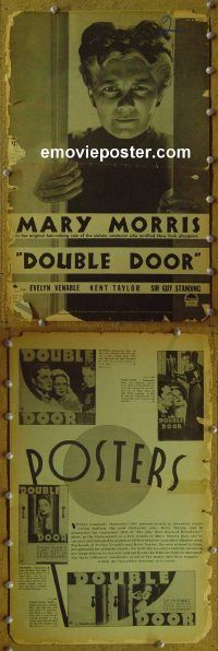 g271 DOUBLE DOOR vintage movie pressbook '34 Charles Vidor