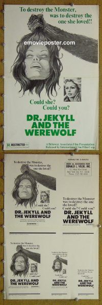 g279 DR JEKYLL & THE WEREWOLF vintage movie pressbook '72 great image!