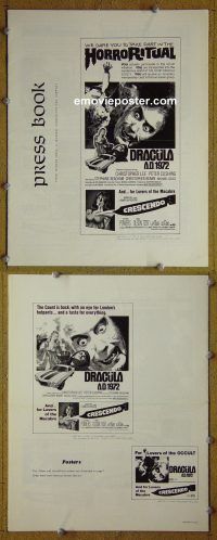 g285 DRACULA AD 1972/CRESCENDO vintage movie pressbook '72 Christopher Lee