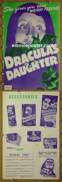 g288 DRACULA'S DAUGHTER vintage movie pressbook R49 Universal