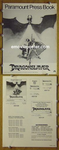 g289 DRAGONSLAYER vintage movie pressbook '81 MacNicol, sword & sorcery!