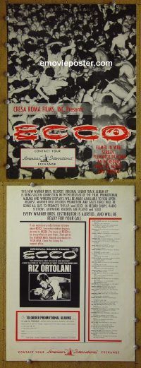 g292 ECCO vintage movie pressbook '65 incredible orgy!