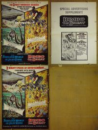 g305 FABULOUS WORLD OF JULES VERNE/BIMBO THE GREAT vintage movie pressbook '61