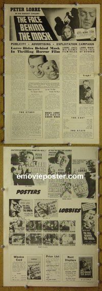 g306 FACE BEHIND THE MASK vintage movie pressbook '41 Peter Lorre