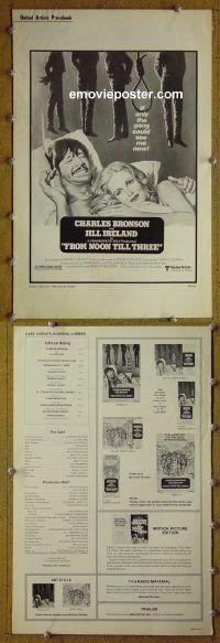 g354 FROM NOON TILL THREE vintage movie pressbook '76 Charles Bronson