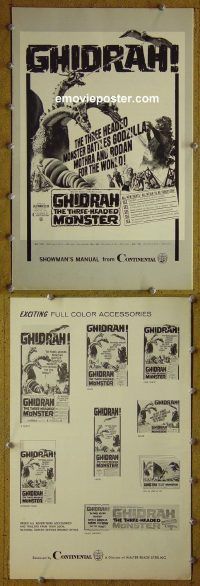 g364 GHIDRAH THE THREE HEADED MONSTER vintage movie pressbook '65 Toho