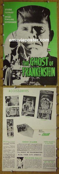 g369 GHOST OF FRANKENSTEIN vintage movie pressbook R48 Hardwicke, Chaney Jr.