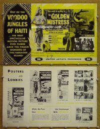 g378 GOLDEN MISTRESS vintage movie pressbook '54 John Agar, voodoo!