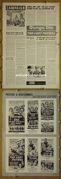 g388 GUNGA DIN/LOST PATROL vintage movie pressbook R54 George Stevens & John Ford double-bill!