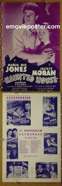g392 HAUNTED HOUSE vintage movie pressbook '40 Marcia Mae Jones, Moran