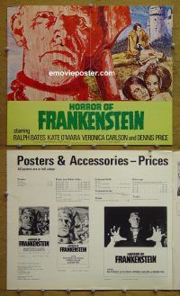 g401 HORROR OF FRANKENSTEIN English vintage movie pressbook '71 Hammer