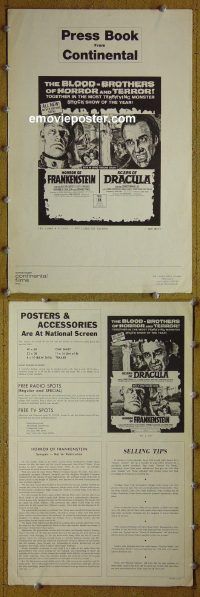 g402 HORROR OF FRANKENSTEIN/SCARS OF DRACULA vintage movie pressbook '71