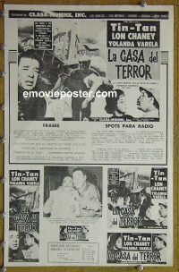 g412 HOUSE OF TERROR Spanish vintage movie pressbook '60 Lon Chaney Jr.