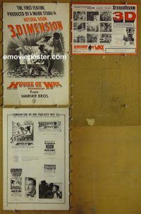 g414 HOUSE OF WAX vintage movie pressbook '53 3D Vincent Price, Bronson