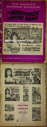 g418 HUNCHBACK OF NOTRE DAME vintage movie pressbook '57 Anthony Quinn