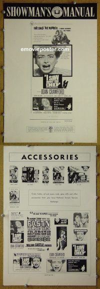g424 I SAW WHAT YOU DID vintage movie pressbook '65 Joan Crawford, Ireland