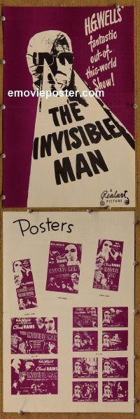 g439 INVISIBLE MAN vintage movie pressbook R1947 Claude Rains, Gloria Stuart