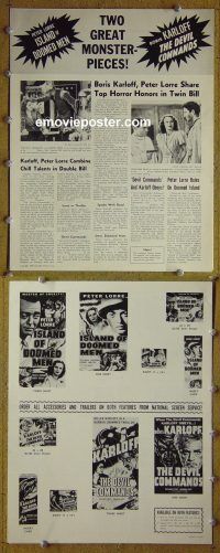 g446 ISLAND OF DOOMED MEN/DEVIL COMMANDS vintage movie pressbook '40s