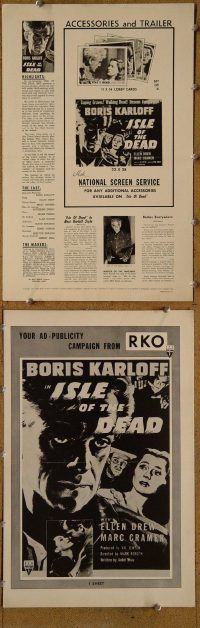 g448 ISLE OF THE DEAD vintage movie pressbook R57 Boris Karloff