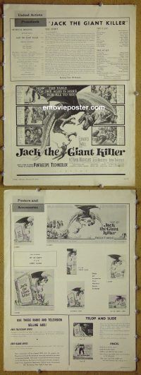 g452 JACK THE GIANT KILLER vintage movie pressbook '62 Kerwin Mathews