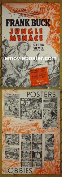 g466 JUNGLE MENACE vintage movie pressbook '37 Frank Buck Jungle Thriller