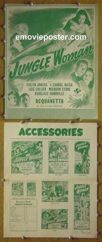 g471 JUNGLE WOMAN vintage movie pressbook '44 Acquanetta