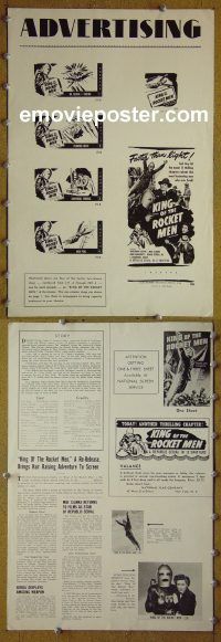 g481 KING OF THE ROCKET MEN vintage movie pressbook R56 serial Clarke