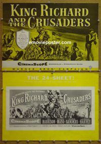 g483 KING RICHARD & THE CRUSADERS vintage movie pressbook '54 Rex Harrison