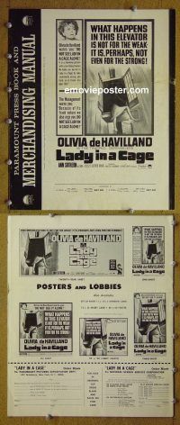 g488 LADY IN A CAGE vintage movie pressbook '64 Olivia de Havilland, Caan
