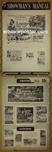 g489 LAND OF FURY vintage movie pressbook '55 Glynis Johns, Jack Hawkins