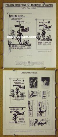 g498 LET'S KILL UNCLE vintage movie pressbook '66 William Castle, horror!