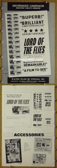 g504 LORD OF THE FLIES vintage movie pressbook '63 William Golding