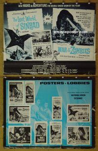 g510 LOST WORLD OF SINBAD/WAR OF THE ZOMBIES vintage movie pressbook 1960s